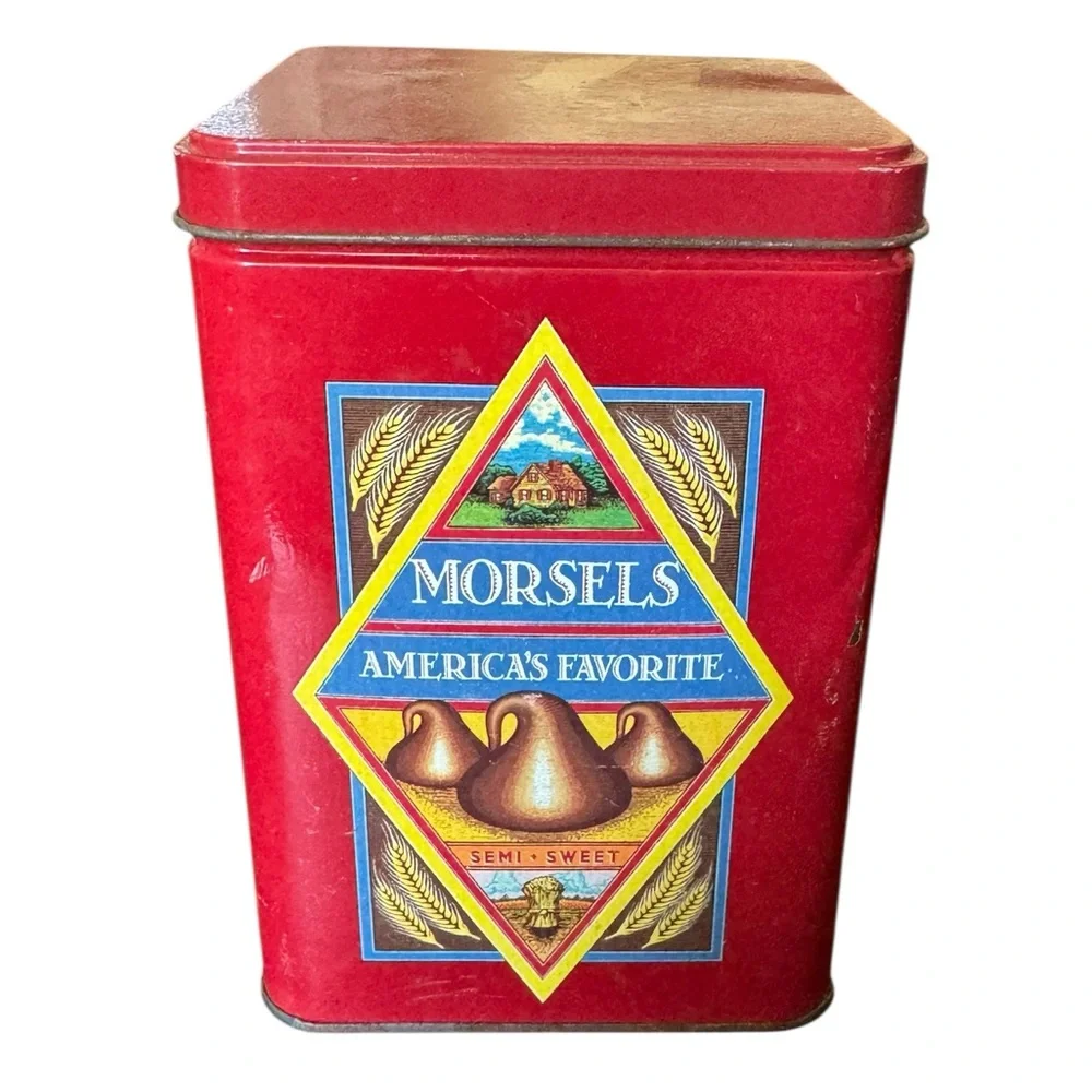 Nestle Tollhouse Red Morsels Vintage Tin Container